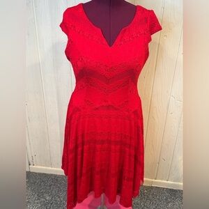 Rabbit Rabbit Rabbit Designs Red Lace Dress, Size 16